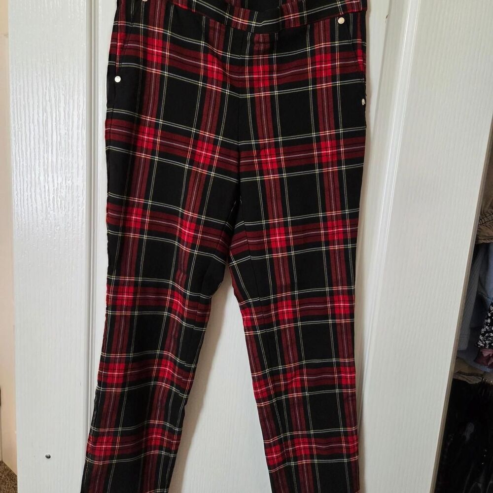 Anne-klein Women's Red and Black Trousers